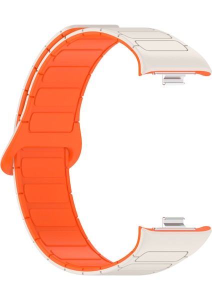 Xiaomi Smart Band 9 Pro/smart Band 8 Pro/redmi Watch 4 Manyetik Saat Kayışı Için Silikon Bant - Starlight+Turuncu (Yurt Dışından)