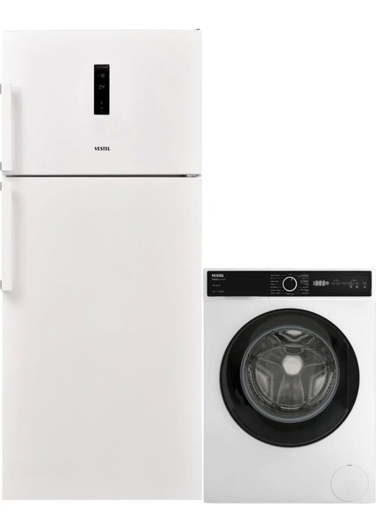 2'Li Beyaz Eşya Seti(CMI 97302 Çamaşır + NF60012 E Buzdolabı)