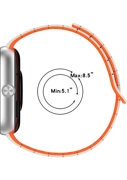 Xiaomi Smart Band 9 Pro/smart Band 8 Pro/redmi Watch 4 Manyetik Saat Kayışı Için Silikon Bant - Turuncu+Siyah (Yurt Dışından)