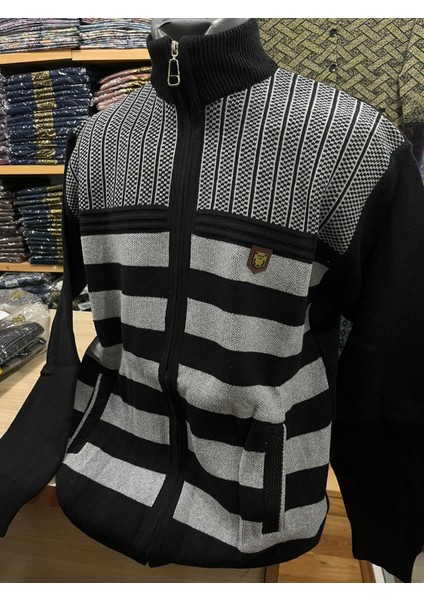 Erkek Triko Fermuarlı Cepli Hırka