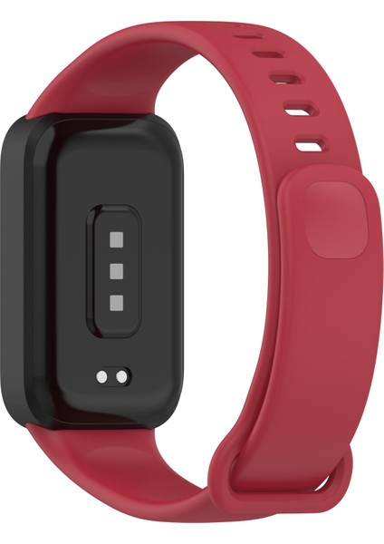 Xiaomi Smart Band 9 Active/redmi Band 3 Yumuşak Silikon Entegre Bileklik Saat Kılıfı - Siyah+Kırmızı (Yurt Dışından)