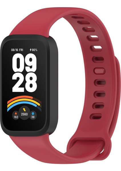 Xiaomi Smart Band 9 Active/redmi Band 3 Yumuşak Silikon Entegre Bileklik Saat Kılıfı - Siyah+Kırmızı (Yurt Dışından) modelleri