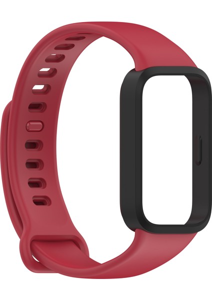 Xiaomi Smart Band 9 Active/redmi Band 3 Yumuşak Silikon Entegre Bileklik Saat Kılıfı - Siyah+Kırmızı (Yurt Dışından) indirimleri