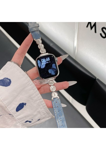 Xiaomi Smart Band 9/9 Nfc/8/8 Nfc Için Denim Saat Bandı Metal Düğme Yedek Kayış - Starlight/ışık Denim (Yurt Dışından) fiyatları