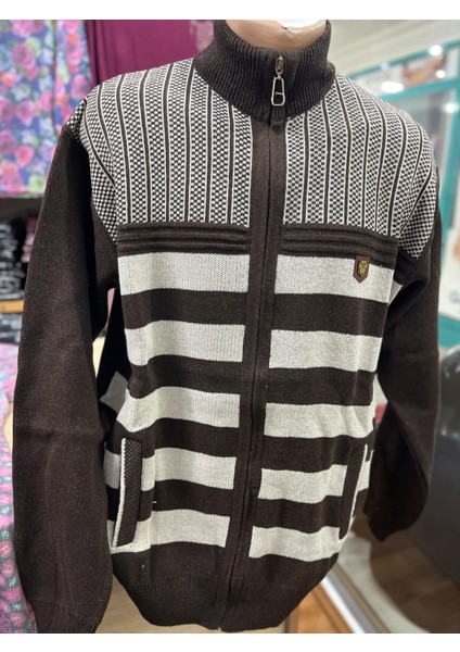 Erkek Triko Fermuarlı Cepli Hırka