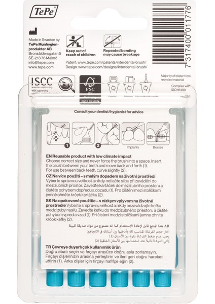 Blisterli Arayüz Fırçası 6 Lı Mavi