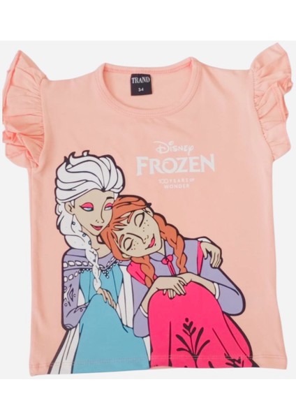 Kız Çocuk Frozen Baskılı Taytlı Takım modelleri