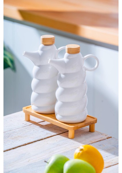 Pamira Bambu Standlı Yağlık & Sirkelik Seti - 600 ml
