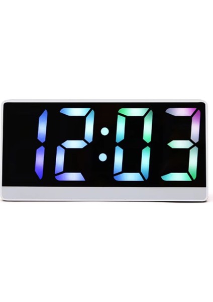 SR2205 Rgb Rakamlı Dijital Masa Saati Titreşim Sensörlü Alarm/takvim/termometre/çalar Saat