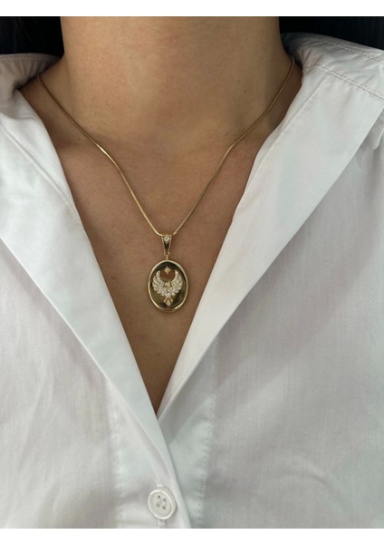 14 Ayar Altın Plakada Anka Kuşu Kolye Ucu 518