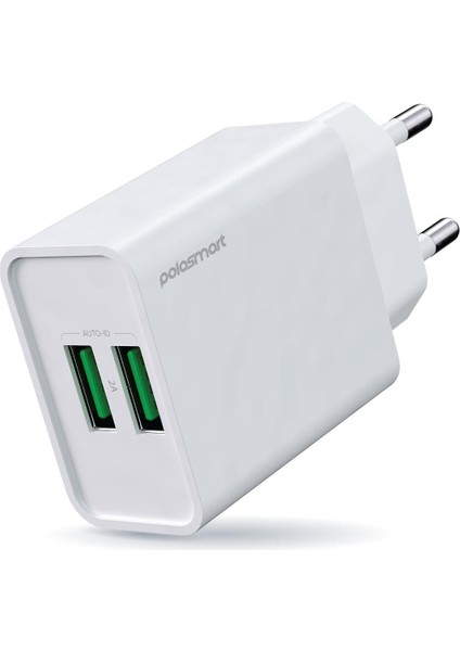 PBS120 2 USB Çıkışlı Duvar Şarjı Beyaz