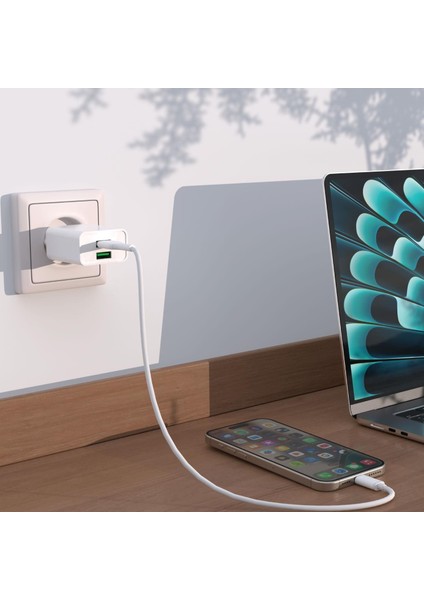 PBS120 2 USB Çıkışlı Duvar Şarjı Beyaz