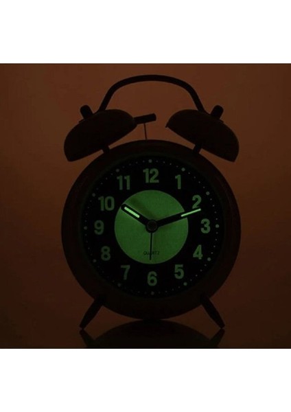 Fosforlu ve Işıklı Çalar Saat Ev Ofis Aksesuar Nostaljik Masa Saat Yeşil fiyatları