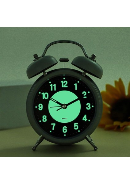 Fosforlu ve Işıklı Çalar Saat Ev Ofis Aksesuar Nostaljik Masa Saat Yeşil fırsatları