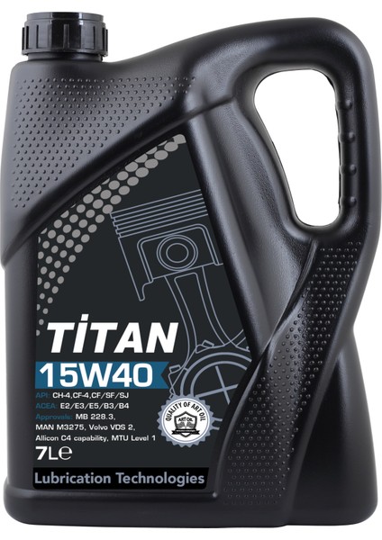 Titan 15W40 Benzin&dizel&lpg'li Tüm Araçlar Için Motor Yağı (2025 Üretim) (7 Litre)