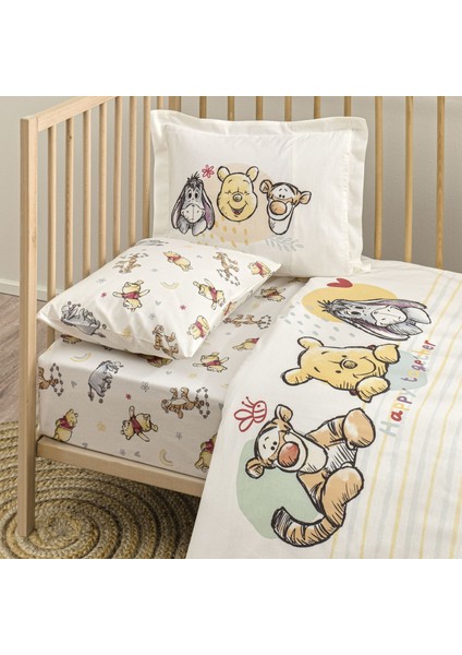 Lisanslı Disney Winnie The Pooh Happy Baby Pamuk Bebek Nevresim Takımı modelleri