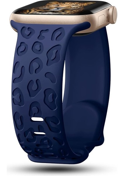 Apple Watch 42/44/45/46/49MM Kordon Leopar Desen Yumuşak Silikon Kordon 2/3/4/5/6/se/7/8/9/10/ultra