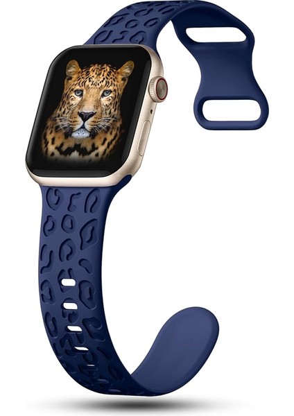 Apple Watch 42/44/45/46/49MM Kordon Leopar Desen Yumuşak Silikon Kordon 2/3/4/5/6/se/7/8/9/10/ultra modelleri