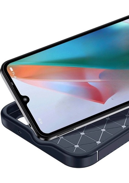 Realme C75 Uyumlu Kılıf Negro Karbon Görünümlü Silikon Lacivert