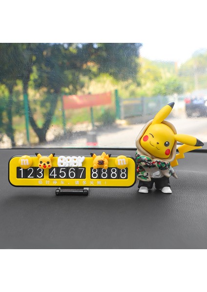 Park Plakası Sevimli Pikachu Gizli Hareketli Araba Telefon Kartı Kişiselleştirilmiş Araba Süsleri Bebek Dekorasyon (Yurt Dışından)