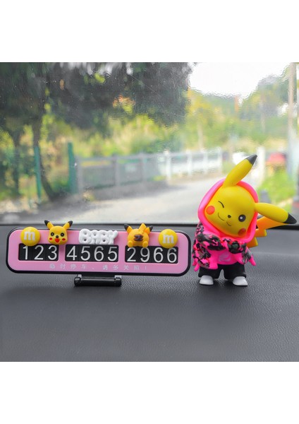 Park Plakası Sevimli Pikachu Gizli Hareketli Araba Telefon Kartı Kişiselleştirilmiş Araba Süsleri Bebek Dekorasyon (Yurt Dışından)