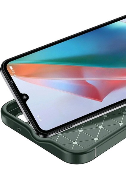 Realme C75 Uyumlu Kılıf Negro Karbon Görünümlü Silikon Koyu Yeşil