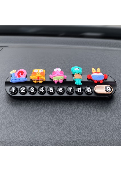 Sevimli Araba Geçici Dur Işareti Çok Fonksiyonlu Araba Hareketli Araba Telefon Plakası Araba Kokulu Numara Süs Süslemeleri (Yurt Dışından)