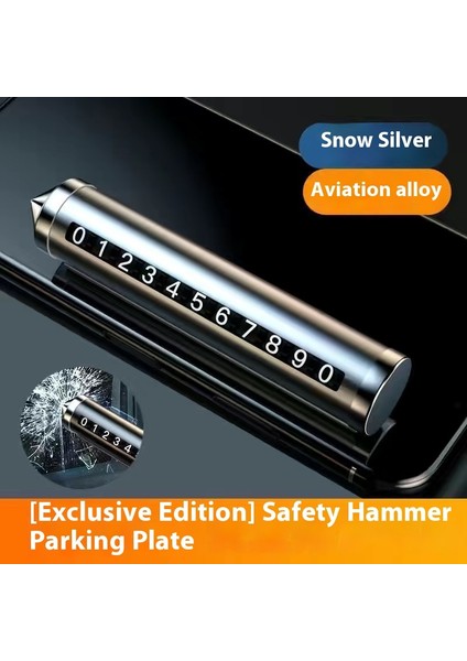 Araba Pencere Kırıcı Numara Plakası Taşıma Araba Telefon Plakası Kolye Araba Cep Telefonu Bırakma Numarası Araba Geçici Park Güvenliği Çekiç (Yurt Dışından)