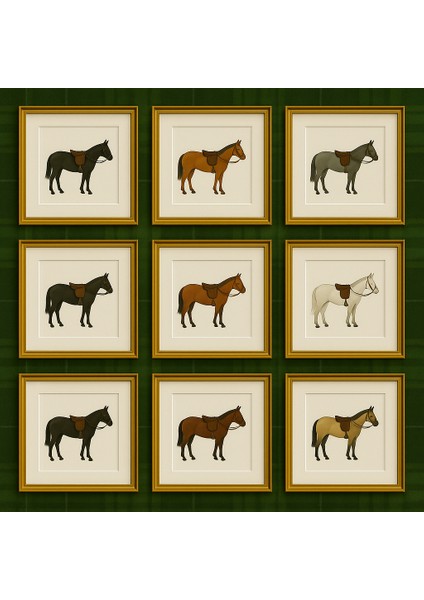 CONCEPT STORE The Hıghland Horses Serisi Çerçeveli Tablo