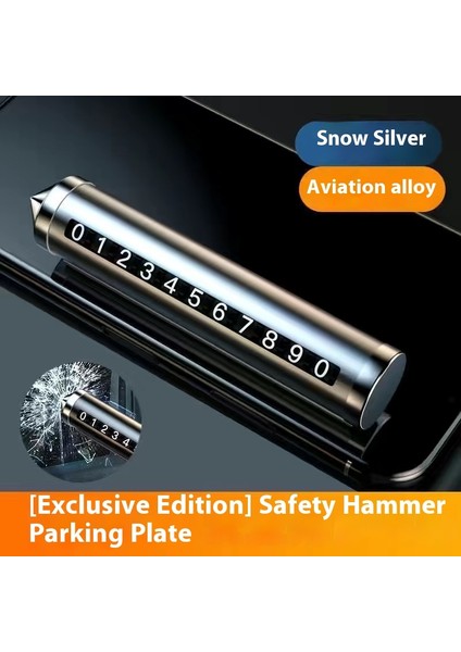 Araba Pencere Kırıcı Numara Plakası Taşıma Araba Telefon Plakası Kolye Araba Cep Telefonu Bırakma Numarası Araba Geçici Park Güvenliği Çekiç (Yurt Dışından)