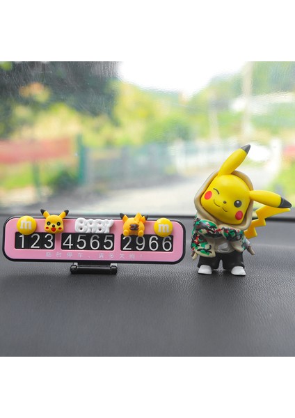 Park Plakası Sevimli Pikachu Gizli Hareketli Araba Telefon Kartı Kişiselleştirilmiş Araba Süsleri Bebek Dekorasyon (Yurt Dışından)