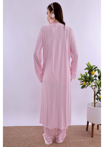 Pembe Sabahlıklı Hamile Lohusa Pijama Takımı BYL224242