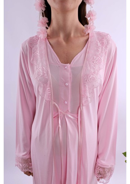 Pembe Sabahlıklı Hamile Lohusa Pijama Takımı BYL224242