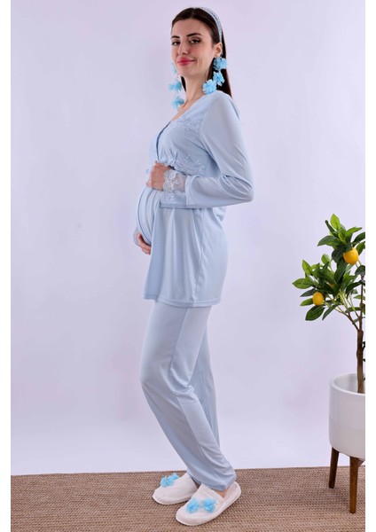 Turkuaz Hamile Lohusa Pijama Takımı BYL224032 fiyatları