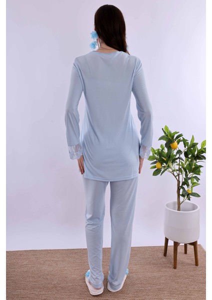 Turkuaz Hamile Lohusa Pijama Takımı BYL224032 fırsatları