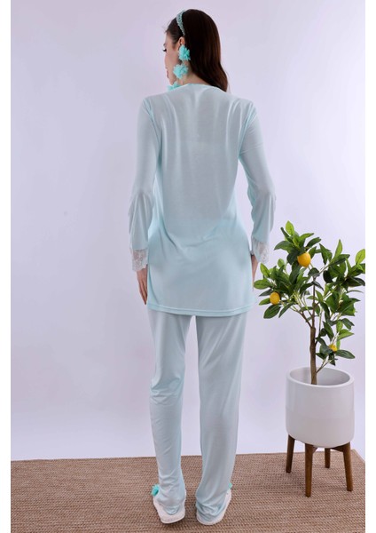 Turkuaz Hamile Lohusa Pijama Takımı BYL224032 modelleri