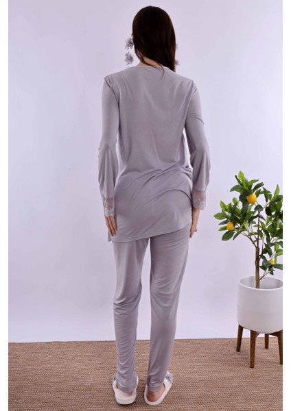 Turkuaz Hamile Lohusa Pijama Takımı BYL224032 modelleri