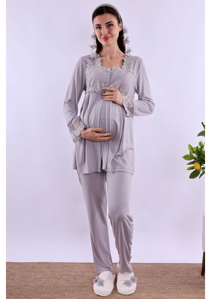 Turkuaz Hamile Lohusa Pijama Takımı BYL224032 indirimleri
