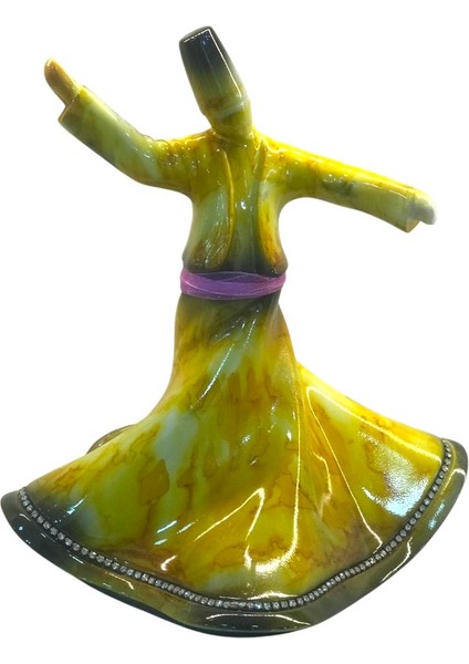 Seramik Dekoratif Semazen Biblo 22 cm Sarı