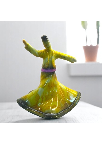 Seramik Dekoratif Semazen Biblo 22 cm Sarı