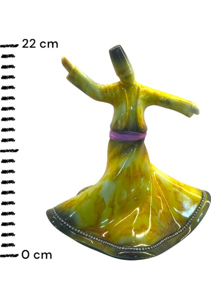 Seramik Dekoratif Semazen Biblo 22 cm Sarı