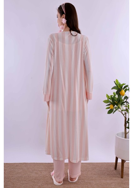 Lacivert Sabahlıklı Hamile Lohusa Pijama Takımı BYL290342