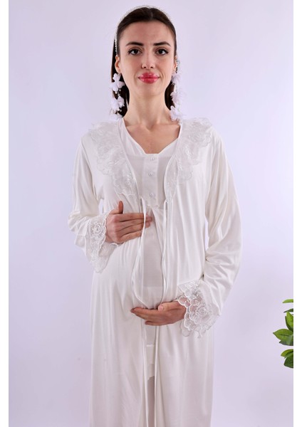Pembe Sabahlıklı Hamile Lohusa Pijama Takımı BYL224242