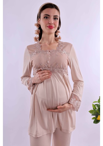 Turkuaz Hamile Lohusa Pijama Takımı BYL224032 fırsatları