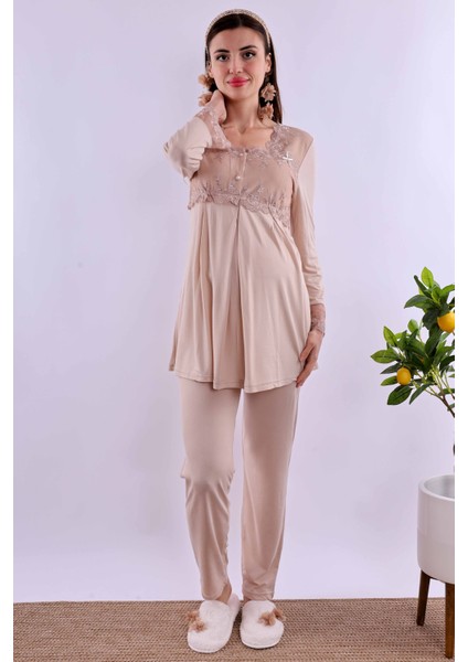 Turkuaz Hamile Lohusa Pijama Takımı BYL224032 indirimleri