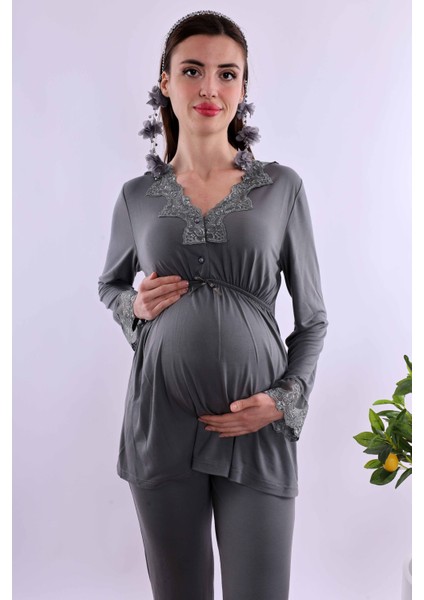 Füme Hamile Lohusa Pijama Takımı BYL280922