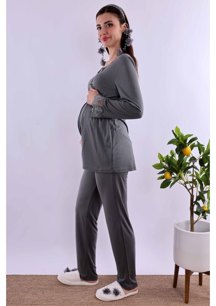 Füme Hamile Lohusa Pijama Takımı BYL280922