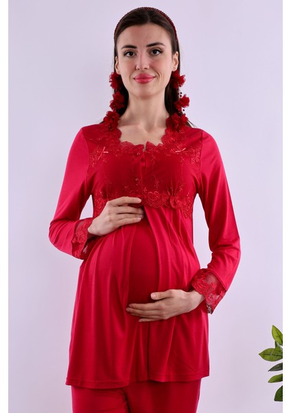 Turkuaz Hamile Lohusa Pijama Takımı BYL224032 fırsatları