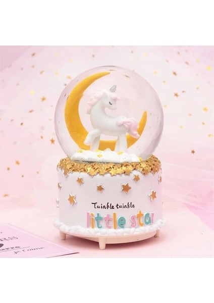 Uçan Unicorn Işıklı Gece Lambası Kar Küresi modelleri