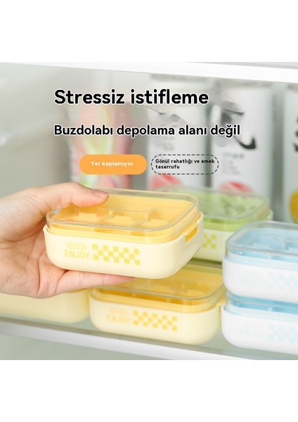 Yaz 6 Kare Preslenmiş Ev Tipi Buz Kutusu Kapaklı (Yurt Dışından)